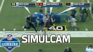 40Yard Dash Simulcam Eisen vs Barkley Darnold Shaquem Griffin amp More  NFL Combine Highlights [upl. by Acire]