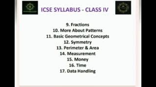 ICSE SYLLABUS  CLASS IV [upl. by Eniowtna]