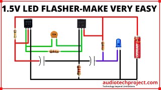 How To Make 15V LED Flasher  Make Very Easy  Amazing Projects  BC548 BC547 BC557 [upl. by Malamud]