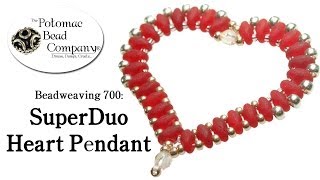 Make a SuperDuo Heart Pendant Beadweaving 700 [upl. by Giovanna]