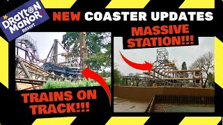 Drayton Manor NEW ROLLER COASTER Construction Update 10  TRAINS ON THE TRACK  March 2024 [upl. by Renba]