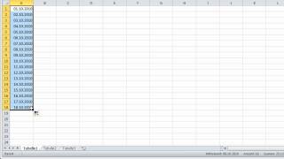 Excel 2010  Datumslisten ohne Wochenenden erstellen [upl. by Onaicilef]