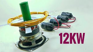 Most Powerful 240V Electric Free Energy Generator 12KW With Copper Wire Using Magnet And Speaker [upl. by Paulita676]