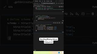 Handling missing values in PySpark df pyspark pysparklearning [upl. by Halliday]