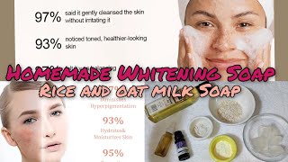 Homemade Whitening Soap Rice and oat milk Soap Full Body Whitening Soap 🧼🫧 youtubeshorts [upl. by Norwood363]