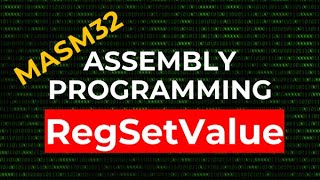 How to Set Registry Values  RegSetValue  MASM32 Assembly Programming [upl. by Keverian]