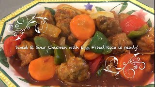 Sweet amp Sour Chicken with Egg Fried Rice  Chinese Takeaway Style  Oriental Chinese [upl. by Hahnert]