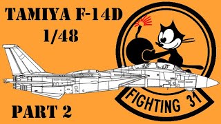 Tamiya F14D in 148 Scale  Building An Aviation Legend  Part 2 [upl. by Aihsotal]