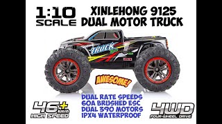 XINLEHONG 9125 110 SCALE DUAL MOTOR MONSTER TRUCK [upl. by Adyol]