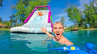 OPENING my BACKYARD WATERPARK Giant Waterslide [upl. by Imak]