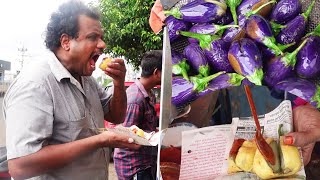 Brinjal Bajji Making  Vankaya Bajji Recipe  Rajahmundry  Indian Street Food  Evening Snacks [upl. by Karissa]