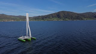 homebuilt trimaran  sailing at Attersee [upl. by Jaret176]