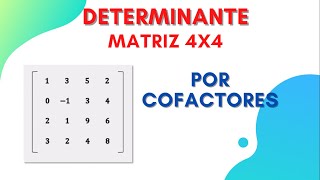 Determinante 4x4  Método de COFACTORES  Super fácil  PASO A PASO [upl. by Asennav]