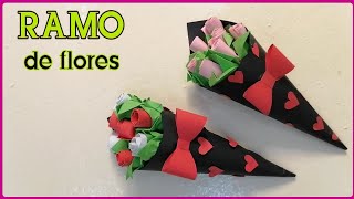 Como hacer un ramo de flores  Diy Paper Flower Bouquet  manualidades [upl. by Dammahum251]