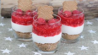 Weihnachtsdessert in 5 Minuten gezaubert SpekulatiusHimbeereCreme [upl. by Frechette685]