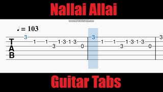 Nallai Allai Guitar Tabs  Kaatru Veliyidai  AR Rahman [upl. by Esirrehc763]