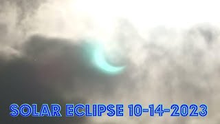 Solar Eclipse Illuminates thru the clouds Forms Ring of Blue [upl. by Horne747]