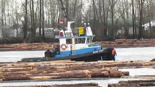 Log Boom at Fraser river BC [upl. by Rieth]