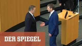 Kein Handschlag für Höcke Bodo Ramelow zum Ministerpräsidenten gewählt  DER SPIEGEL [upl. by Coppinger]