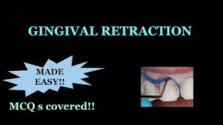 GINGIVAL RETRACTION  GINGIVAL DISPLACEMENT  FPD [upl. by Asia53]