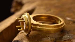 Making 18K Gold Engagement Ring trending jewellery handmade gold [upl. by Burkley317]