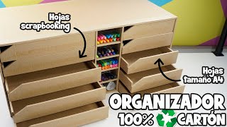 ORGANIZADOR DE CARTÓN CON CAJONES PARA SCRAPBOOKING [upl. by Latnahc]