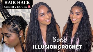 Body Wave Pre Looped Crochet Boho Faux Locs  Protective Style For My Natural Hair  RHEANNA Hair [upl. by Fenner]