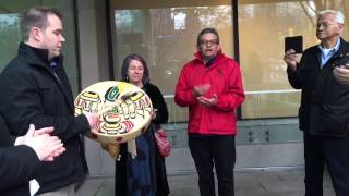 Kwakiutl Song outside Vancouver Court house [upl. by Gnehc]