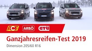 Der ACE Autoclub Ganzjahresreifen Test 2019 Sommerreifen vs Winterreifen vs Allwetterreifen [upl. by Eiramlatsyrc]