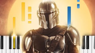 The Mandalorian  Main Theme  EASY Piano Tutorial [upl. by Lenaj]