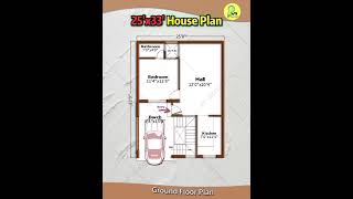 25× 33 house plan with porch car parking 2533 house design indianstyle instyle floorplan [upl. by Amitarp749]