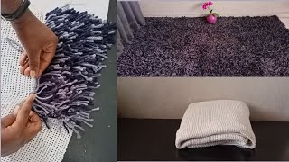 how to make carpet at homemake carpet using a piece of clothecarpet making at homeshaggy rugs [upl. by Boothman]