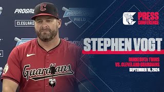 Stephen Vogt Gets Emotional Talking About Guardians Win Over Twins [upl. by Cirdes248]