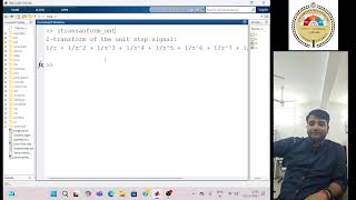 Compute the Z Transform of Unit Step Signal Using MATLAB  Signals amp Systems Lab [upl. by Aramad]