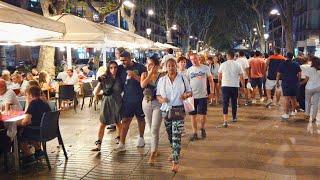 Walking Barcelona’s FAMOUS LA RAMBLA at DuskNight  Catalonia Spain [upl. by Nnaillij]