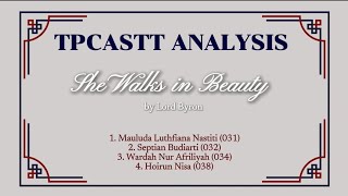 TPCASTT Analysis of quotShe Walks in Beautyquot by Lord Byron [upl. by Ceciley]