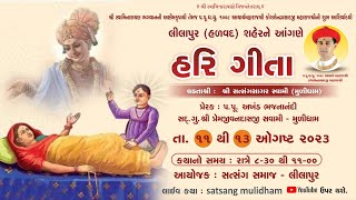 🔴 LIVE  Lilapur  Halvad  લીલાપુર હળવદ Harigita Katha  હરિગીતા કથા  Pu Satsangsagar Swami [upl. by Airun701]