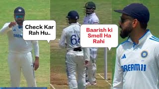 Virat Kohli Stump Mic Baarish Ki Smell Ha Rahi Hai To Rohit Sharma during ind vs ban 1st test [upl. by Aihsinat]