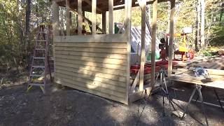 Hanging white pine lap siding that was cut with the Woodmizer LT15 [upl. by Toblat325]