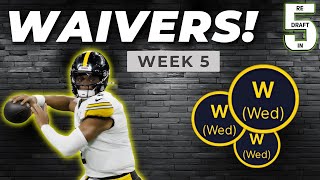 WAIVERS  Week 5 🚨ADD these Players NOW🚨  Fantasy Football 2024 [upl. by Carlin]