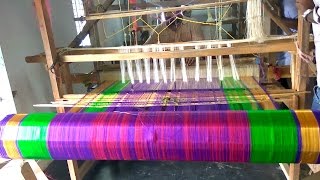 Village Hand Loom Saree Making  How To Make Designer Saree on Loom  Weaving Handloom Saree [upl. by Jerry]