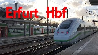 Erfurt Hbf mit ICE 134T IC und Regionalverkehr [upl. by Tepper972]