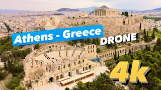 Athens Greece Drone 4k 2023  Acropolis Parthenon Odeon Herodes [upl. by Mendelson]