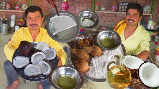 100 pure nariyal तेल निकालिये बिना मशीन coconut oil making at home नारियल का तेल ऐसे बनाया जाता है [upl. by Tamsky]