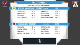 Toombul Mens 1st Grade v Western Suburbs Mens 1st Grade [upl. by Krigsman100]