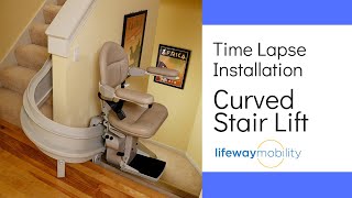 Curved Stair Lift Installation Time Lapse  Lifeway Mobility [upl. by Elleryt]