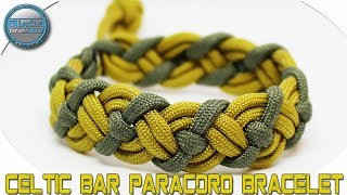 How to Make a Paracord Bracelet Celtic Bar  VIKING  DIY Tutorial  Bonus Diamond Crown Knot [upl. by Namsaj533]