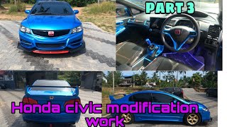 Honda civic custom work  interior work  custom painting  carbon customz Kerala [upl. by Aronoh680]