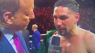 DANNY GARCIA IMMEDIATE REACTION QUITTING VS ERISLANDY LARA POST FIGHT INTERVIEW [upl. by Aiceila]