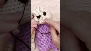 How to embroider a bunnys face Tips for Amigurumi [upl. by Niatsirk]